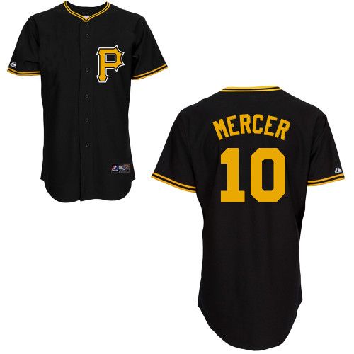 Jordy Mercer #10 Youth Baseball Jersey-Pittsburgh Pirates Authentic Alternate Black Cool Base MLB Jersey
